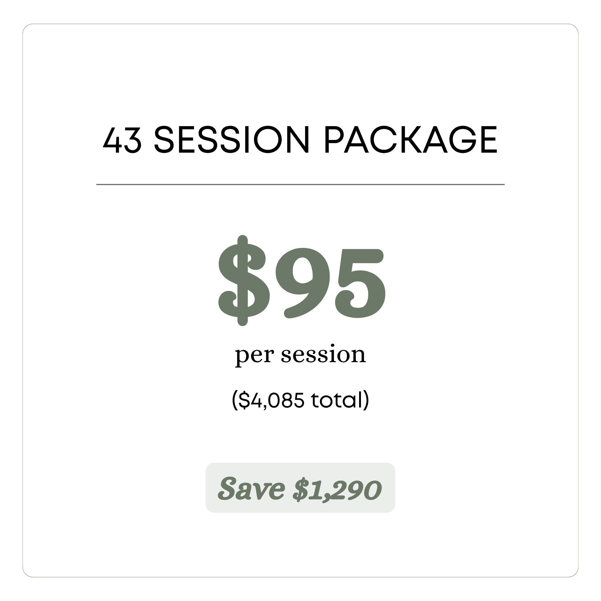 43 package 95 per session